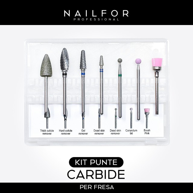 Kit de forets pour ongles en carbure de tungstène de haute qualité, accessoires pour nails , Nailfor nail art , 34,99 € Nailfor