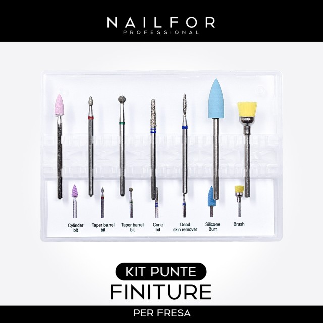 accessori per unghie, nails nail art alta qualità KIT PUNTE FRESA - Finiture PU139 Nailfor 19,99 € Nailfor