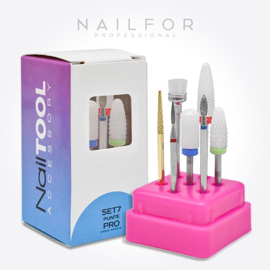 nail accessories, high quality nails nail art KIT DRILL BITS - SET 7 BITS Pro 3 Nailfor €22.99 Nailfor