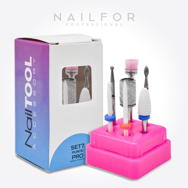 NAIL DRILL TIP KIT - 7 -POINTED SET 6