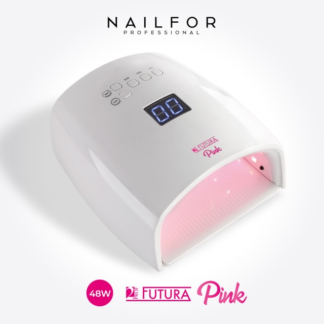 LÁMPARA UV LED FUTURA PINK 48w con Temporizador y Sensor automático