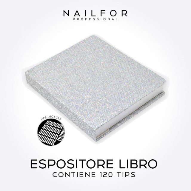 accessori per unghie, nails nail art alta qualità LIBRO ESPOSITORE ARGENTO RAINBOW PALETTE 120 COLORI TIPS COMPRESI Nailfor 1...