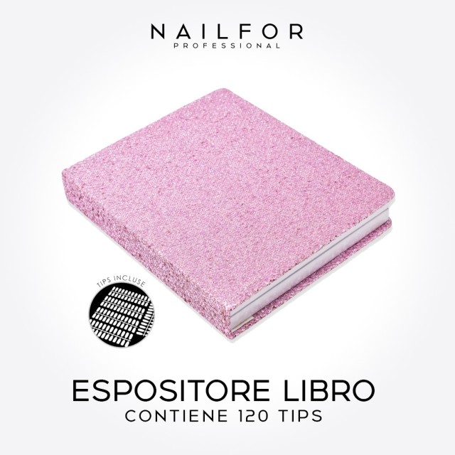 accessori per unghie, nails nail art alta qualità LIBRO ESPOSITORE FUCSIA CHIARO PALETTE 120 COLORI TIPS COMPRESI Nailfor 14,...