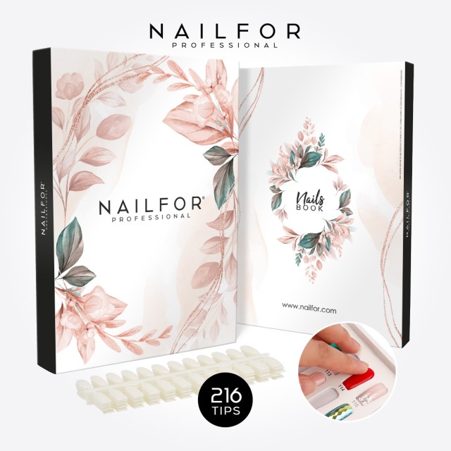 LIBRO ESPOSITORE GRANDE NAILFOR - 216 TIPS INCLUSE