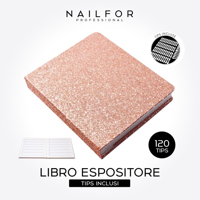 accessori per unghie, nails nail art alta qualità LIBRO ESPOSITORE ROSE GOLD PALETTE 120 COLORI TIPS COMPRESI Nailfor 14,99 €...