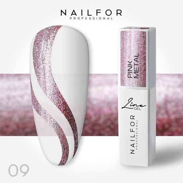 Line gel color - Pink Metal 09