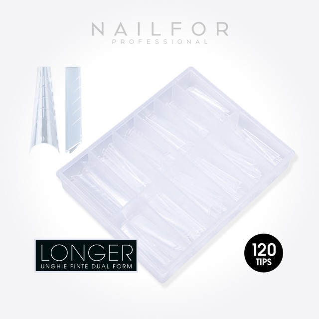 Gel per unghie ricostruzione LONGER ACRYLGEL DUAL TIPS (DUAL SYSTEM FORMS) – 120PZ Nailfor 7,99 €