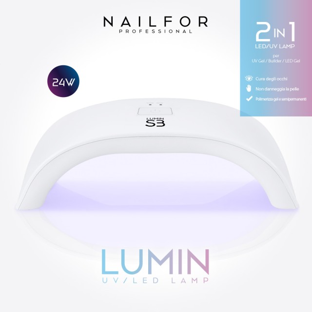 Lámpara LED UV LUMIN S3 24 compatta compacta con temporizador, sensor automático