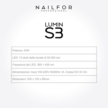 apparecchiature unghie ricostruzione: LUMIN S3 LAMPADA UV LED 24W compatta con Timer, Sensore automatico 14,99 €