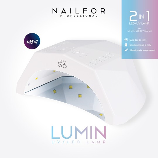 Équipement de reconstruction des ongles : Lampe Uv Led Lumin S6 48 W compacte avec Timer et capteur automatique 29,99 €