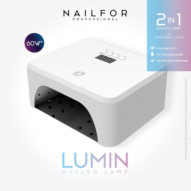 apparecchiature unghie ricostruzione: LUMIN S7 LAMPADA UV LED 60W con Display, Timer, Sensore automatico 45,99 €