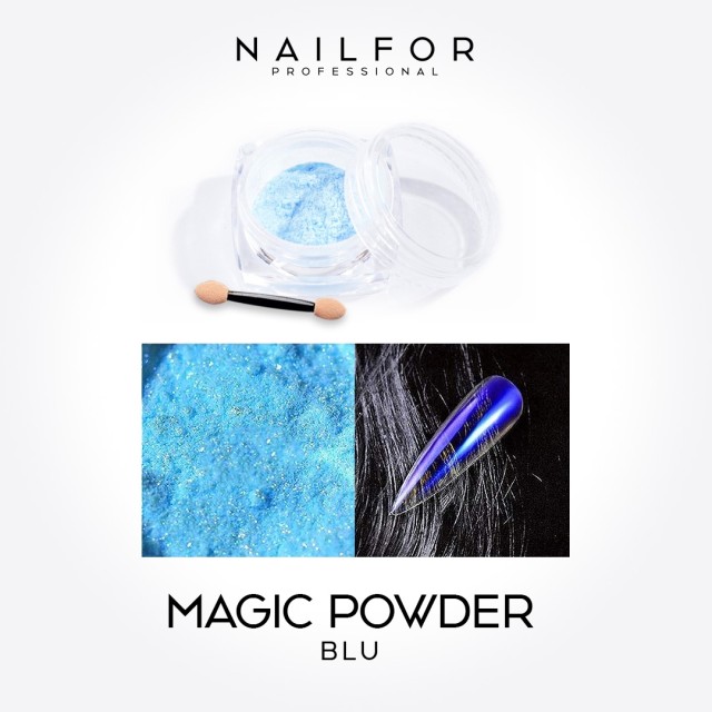 decorazione nail art ricostruzione unghie Magic Powder - BLU Nailfor 4,99 €