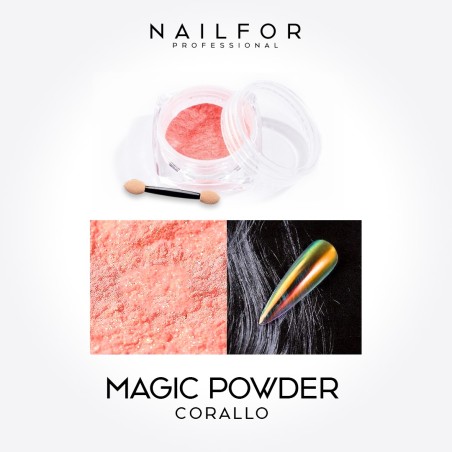 Decoración nail art , reconstrucción de uñas, Powder Magic - CORAL Nailfor 4,99 €