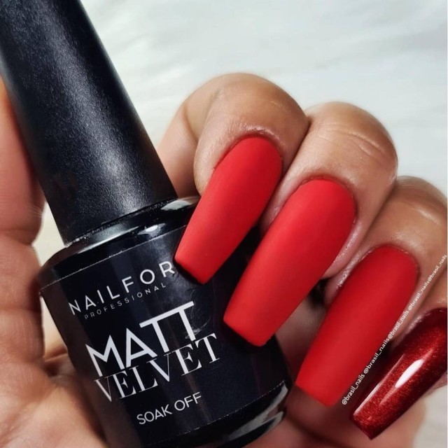 Gel per unghie ricostruzione MATT VELVET Top Coat Opaco Soft Touch 15ml Nailfor 11,99 €