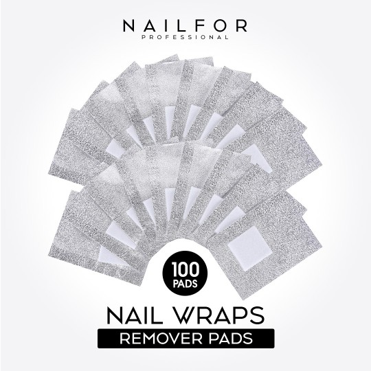 Semi-permanent nail polish color: Nail Wraps Remover - 100 Disposable Gel Removal Pads Nailfor €4.99