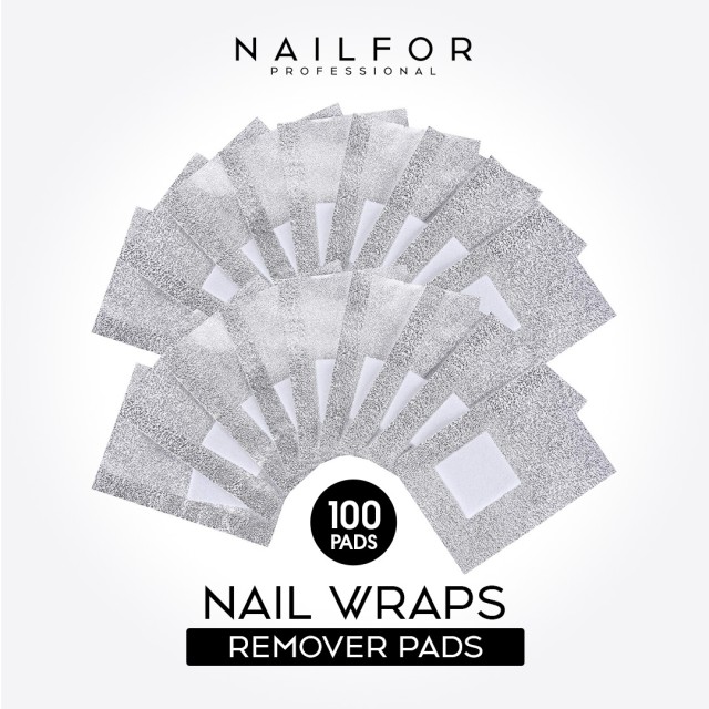 Nail Wraps Remover - 100 Pads para quitar el gel