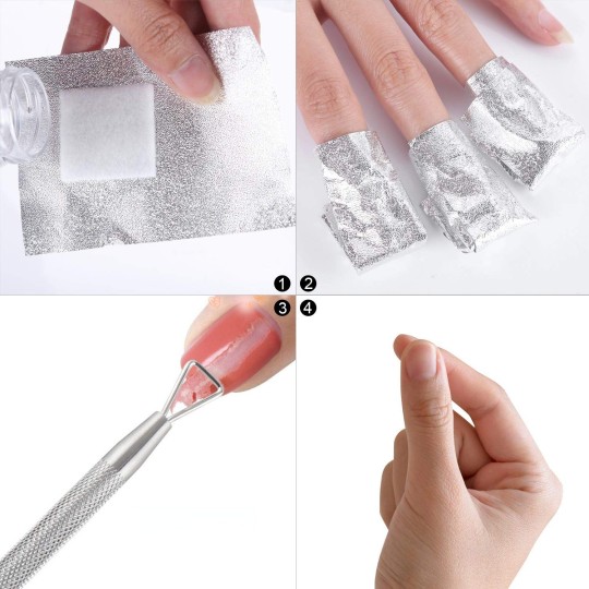 Semi-permanent nail polish color: Nail Wraps Remover - 100 Disposable Gel Removal Pads Nailfor €4.99 2