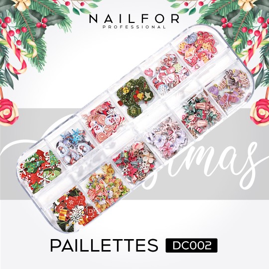 Décoration nail art reconstruction Deco Paillettes DE NOËL - DC002 Nailfor €4.99
