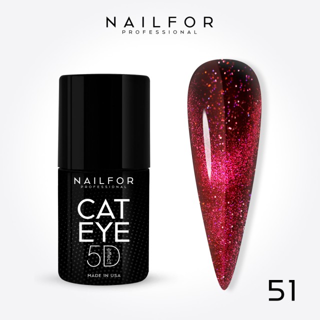 Semipermanente smalto colore per unghie: NEW CAT EYE 5D - 51 Viva Magenta Nailfor 11,99 €