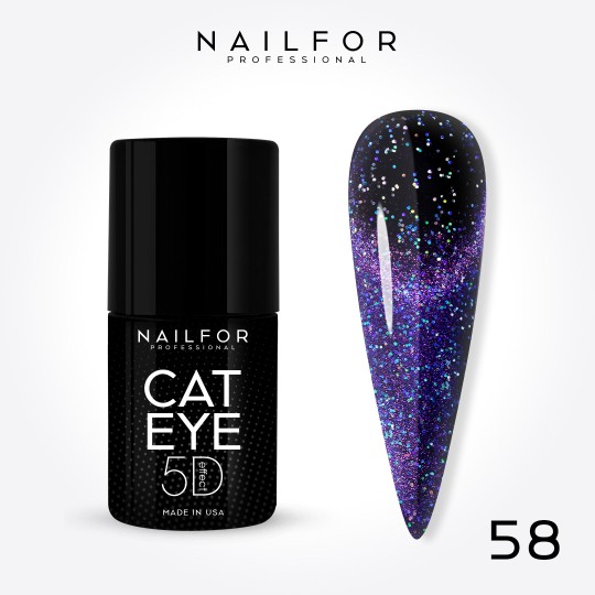 Semi-permanent nail polish color: New Cat eye 5d - 58 Nailfor €11.99