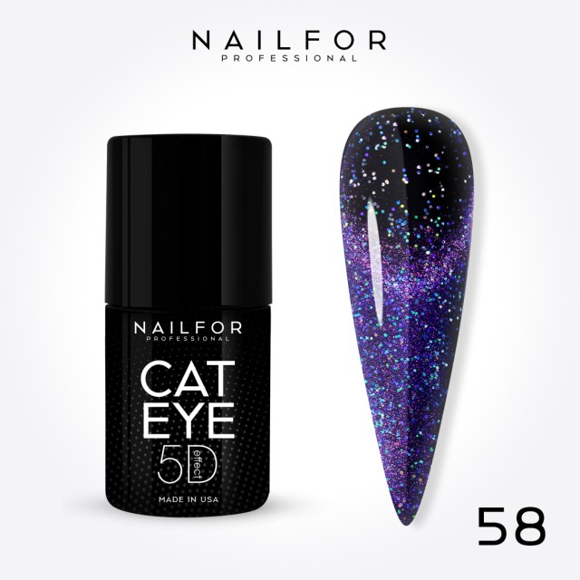 Semipermanente smalto colore per unghie: NEW CAT EYE 5D - 58 Nailfor 11,99 €