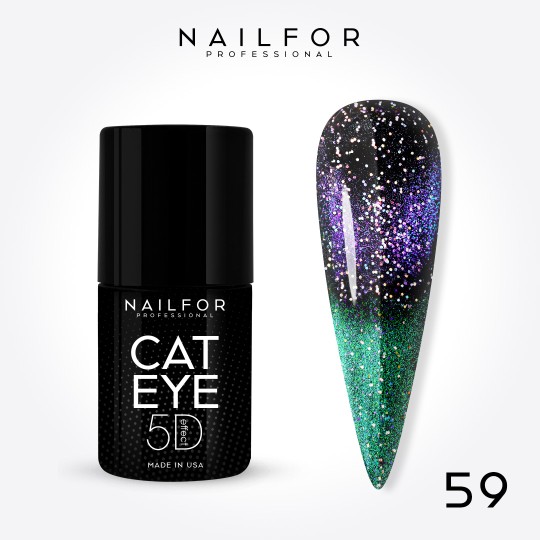 Semi-permanent nail polish color: New Cat eye 5d - 59 Nailfor €11.99