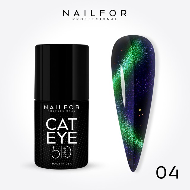 Semi-permanent nail polish color: New Cat eye 5d 04 Nailfor €7.99