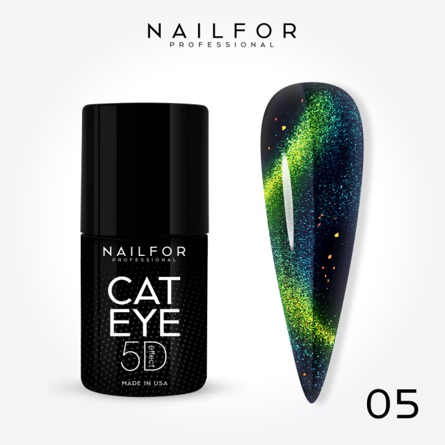 Semi-permanent nail polish color: New Cat eye 5d 05 Nailfor €7.99