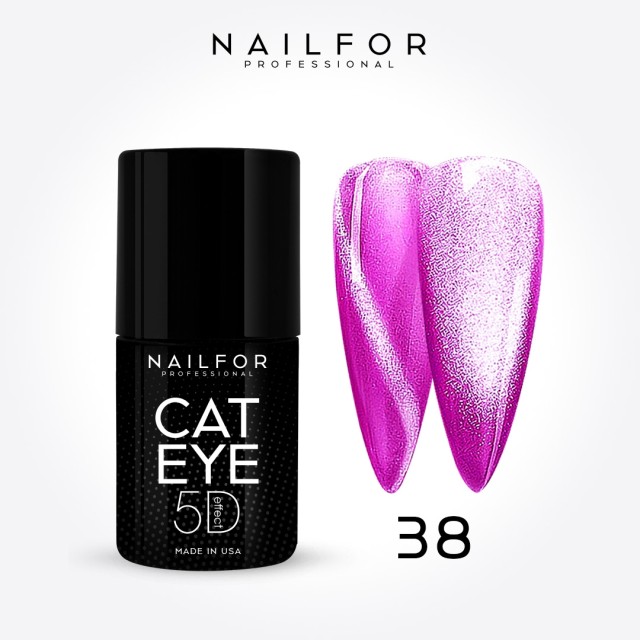 Semipermanente smalto colore per unghie: NEW CAT EYE 5D 38 Violet FLUO Nailfor 11,99 €