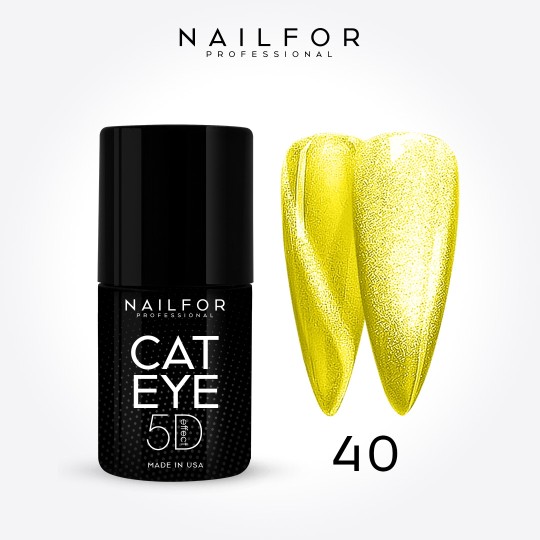 Vernis à ongles semi-permanent couleur : New Cat eye 5d 40 Mostaza Fluo Nailfor 11,99 €