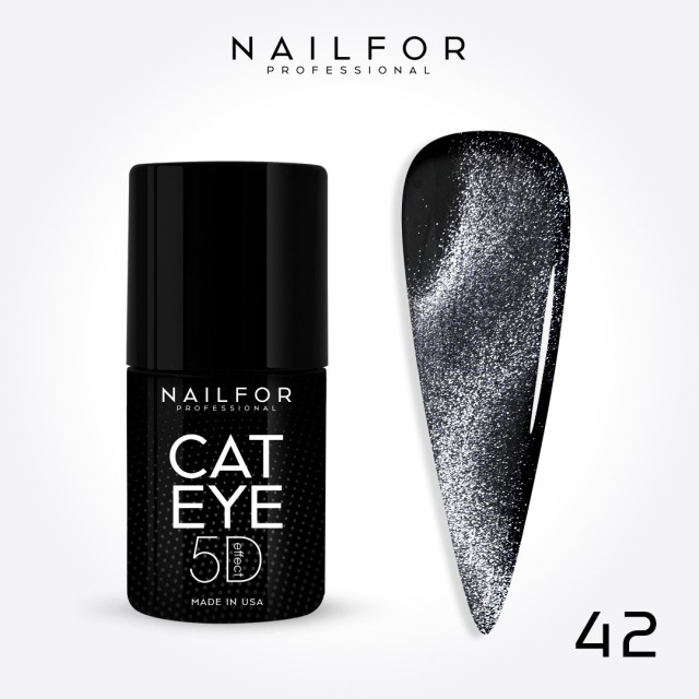 Semipermanente smalto colore per unghie: NEW CAT EYE 5D 42 Grey Nailfor 11,99 €