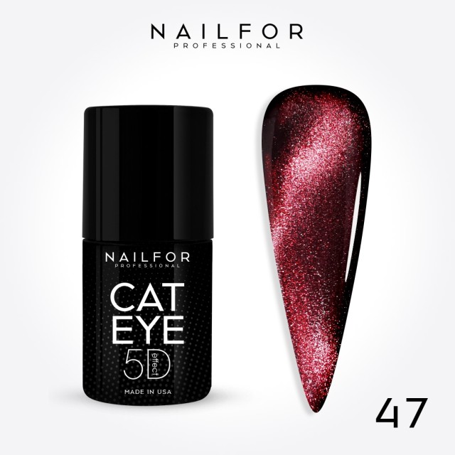 Semi-permanent nail polish color: New Cat eye 5d 47 Merlot Nailfor €11.99