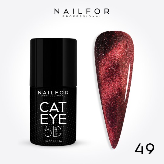 Esmalte de uñas semipermanente color: New Cat eye 5d 49 Ash Red Nailfor por 11,99 €