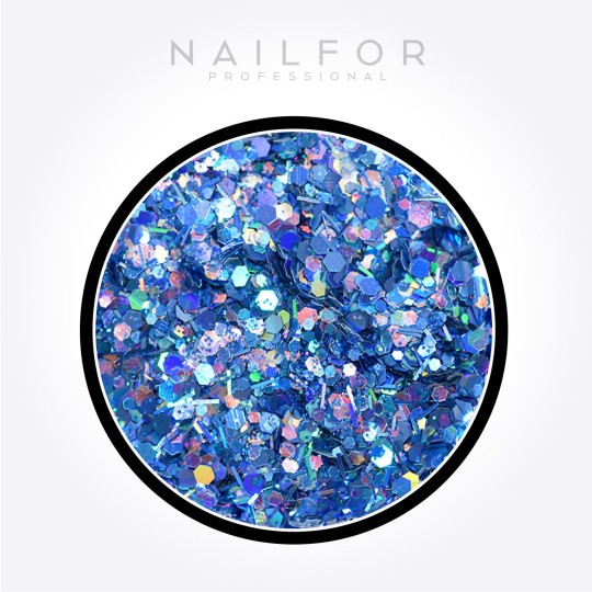 Décoration nail art reconstruction ongulaire Paillettes Blue Rainbow - H052 Nailfor 2,99 €