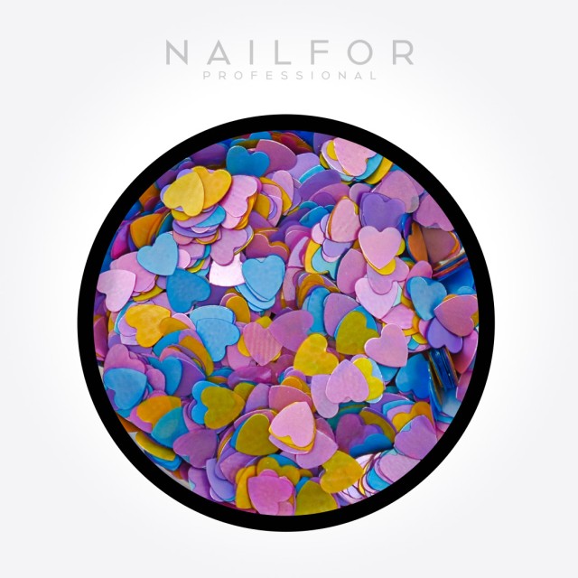 Décoration nail art reconstruction ongle Paillettes Coeurs Mix1 H078 Nailfor 2,49 €