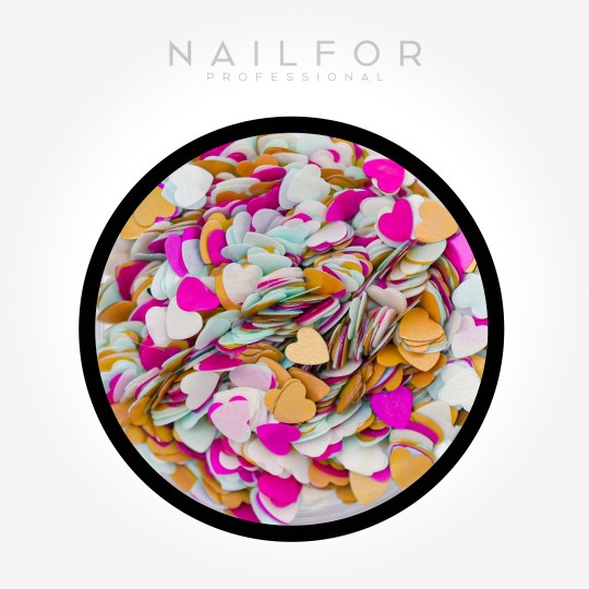 Décoration nail art reconstruction ongle Paillettes Coeurs Mix3 H080 Nailfor 2,49 €