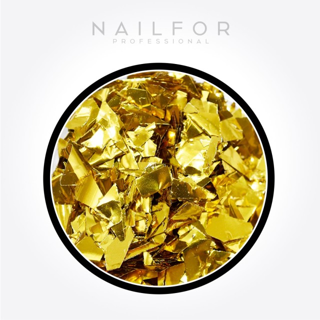 decorazione nail art ricostruzione unghie Paillettes Decorazioni Gold - H713 Nailfor 2,99 €