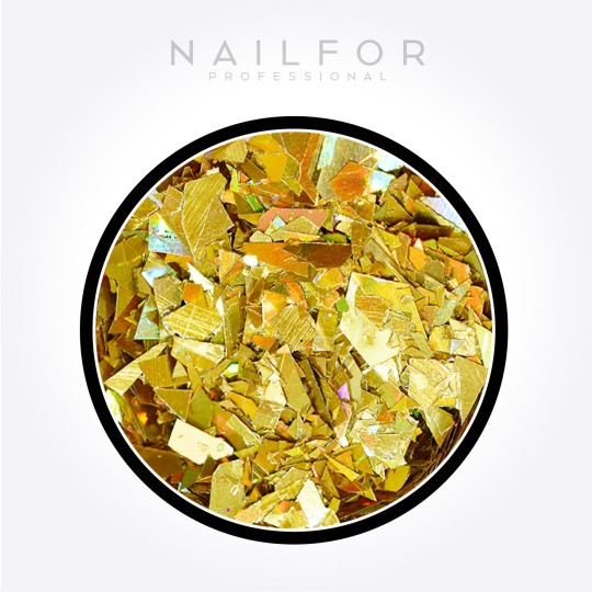 Décoration nail art reconstruction ongle Paillettes décorations Rainbow Gold or - H712 Nailfor 2,99 €