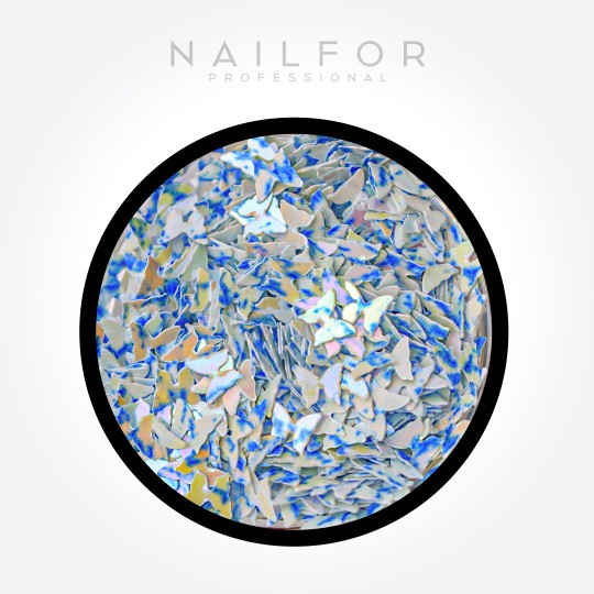Décoration nail art reconstruction Paillettes Papillons Bleus H085 Nailfor 2,49 €