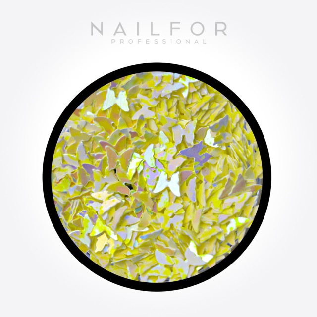 decorazione nail art ricostruzione unghie Paillettes Farfalle Gialle H087 Nailfor 2,49 €
