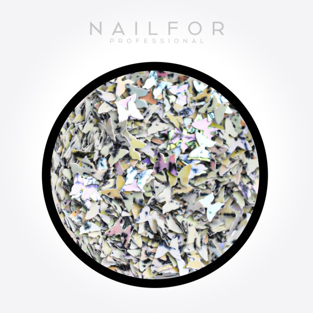 decorazione nail art ricostruzione unghie Paillettes Farfalle Granito H088 Nailfor 2,49 €