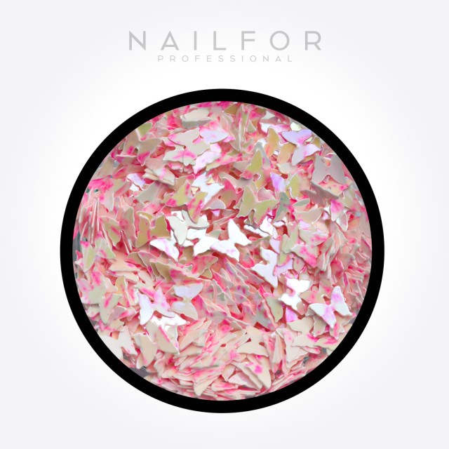 decorazione nail art ricostruzione unghie Paillettes Farfalle Rosa H086 Nailfor 2,49 €
