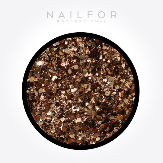 Decoración nail art , reconstrucción de uñas, Paillettes , filamentos, bronce, B0400, Nailfor 2,49 €
