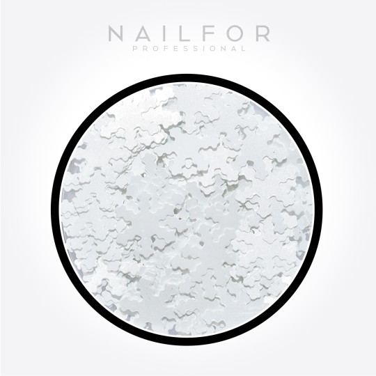 Décoration nail art reconstruction Paillettes de neige blanc H070 Nailfor 2,49 €