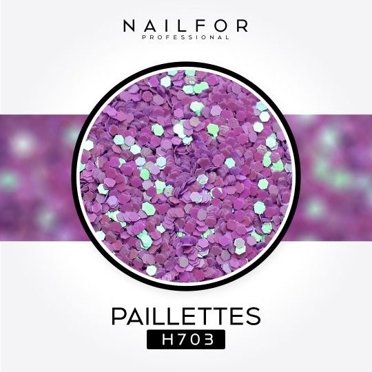 Décoration nail art reconstruction ongulaire Paillettes Lilac Shine - H703 Nailfor 2,99 €
