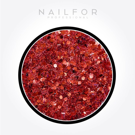 Décoration nail art reconstruction Paillettes Rouge Mix - H716 Nailfor 2,99 €
