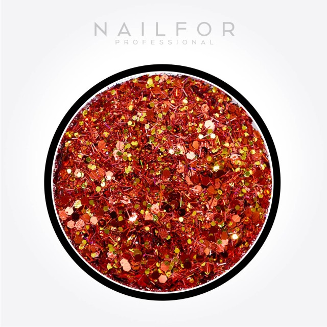 decorazione nail art ricostruzione unghie Paillettes Rosso/Gold Mix - H717 Nailfor 2,99 €