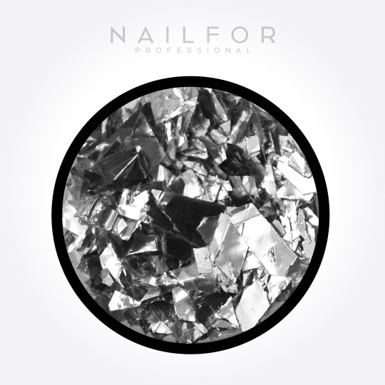 nail art decoration nail reconstruction Silver Flakes Paillettes H092 Nailfor €2.49