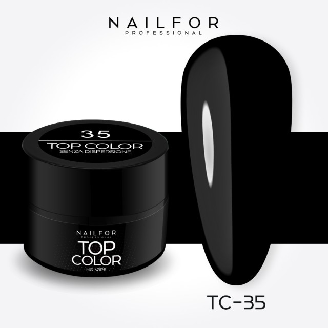 colore gel per unghie, nail art, nails Painting Gel - TOP COLOR 35 Nero | Nailfor 6,99 €