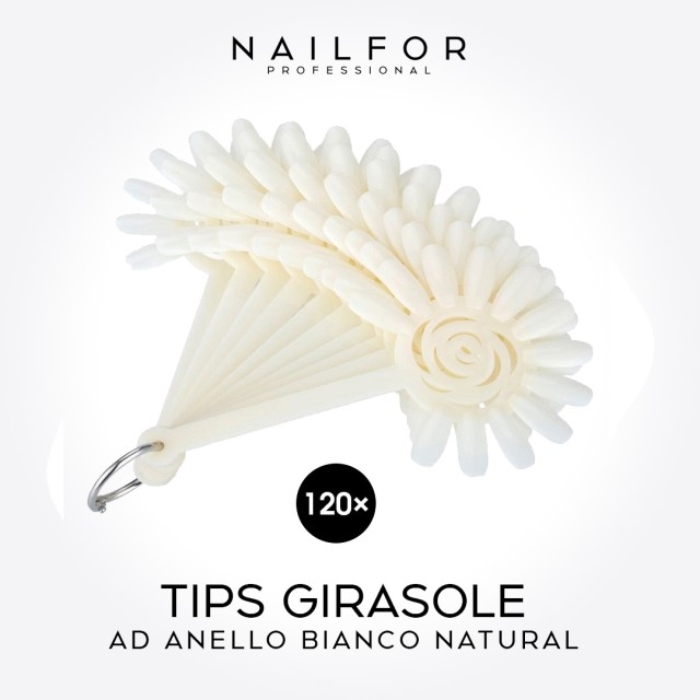 accessori per unghie, nails nail art alta qualità PALETTE PORTACOLORI GIRASOLE 120 TIPS NATURAL Nailfor 4,99 € Nailfor